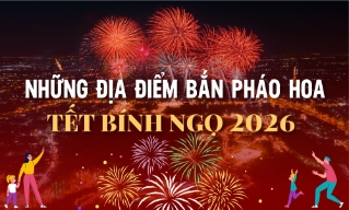 Những điểm bắn pháo hoa tại Bắc Ninh Tết Bính Ngọ 2026